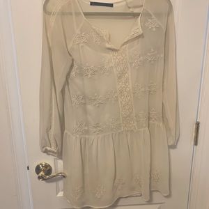 Zara chiffon embroidered dress